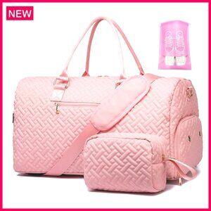 Large Weekender Duffel Bag with Shoe Compartment, Wet Pocket, Toiletry Bag